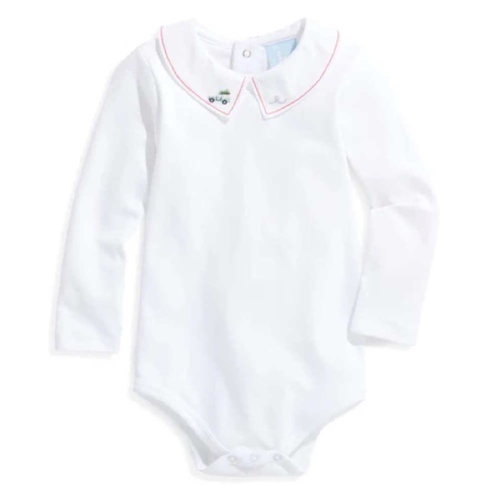 Bella Bliss Embroidered Christmas Truck Collared Bodysuit